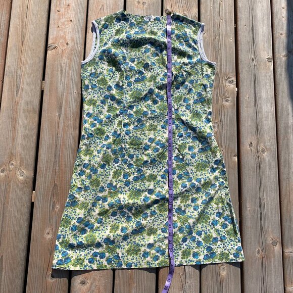 Vintage 50s 60s Floral House Dress Sleeveless Short Cottagecore Loungewear - Picture 16 of 16